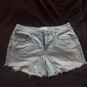 Abercrombie Low Rise Baggy Light Blue Denim Shorts